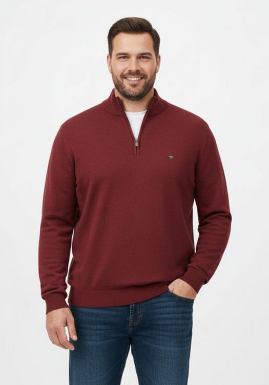 Fynch Hatton Pullover της σειράς Zip Troyer - 1213 1713 306 Winter Red