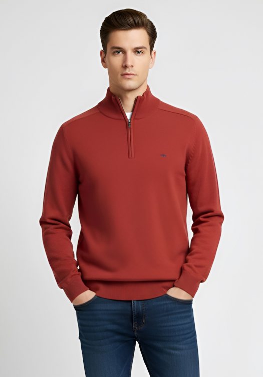 Fynch Hatton Pullover της σειράς Zip Troyer - 1509 203 367 Garnet Red
