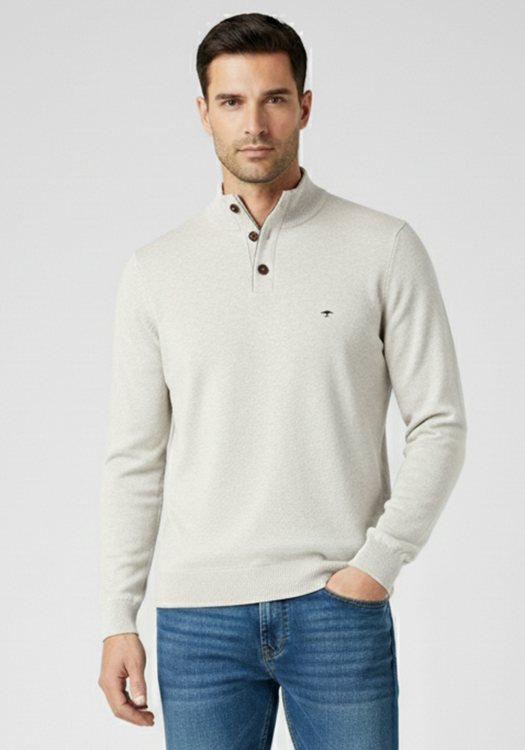 Fynch Hatton Pullover της σειράς Button Troyer - 1514 219 826 Winter White