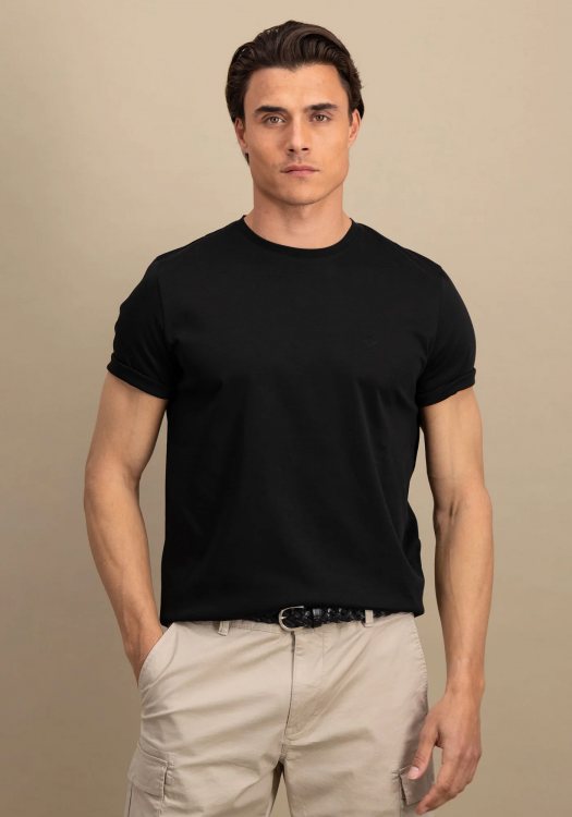 Fynch Hatton T Shirt της σειράς Mercerized - 1504 1322 999 Black