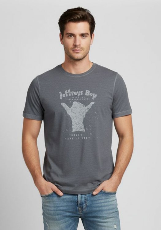 Fynch Hatton Κοντομάνικη T Shirt της σειράς Organic - 1122 1842 970 Asphalt