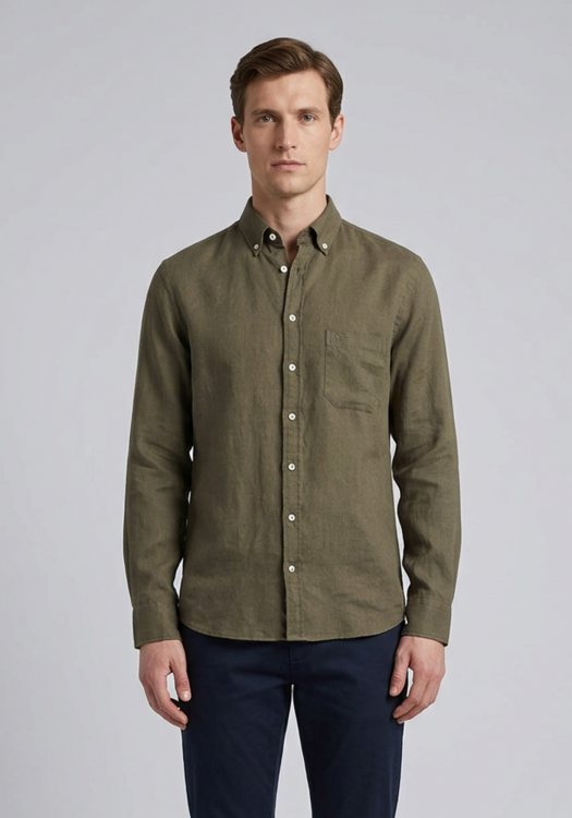 Fynch Hatton Πουκάμισο Linen - 1613 6000 719 Dark khaki