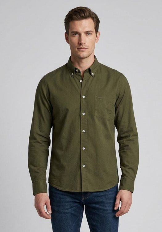 Fynch Hatton Πουκάμισο Poplin - 1613 9010 719 Dark Khaki