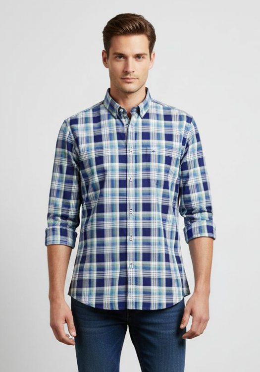 Fynch Hatton Πουκάμισο της σειράς Oxford Check - 1211 5110 5114 Green Combi