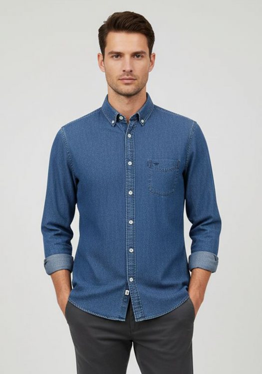 Fynch Hatton Πουκάμισο της σειράς Soft Denim - 1314 9010 603 Wave