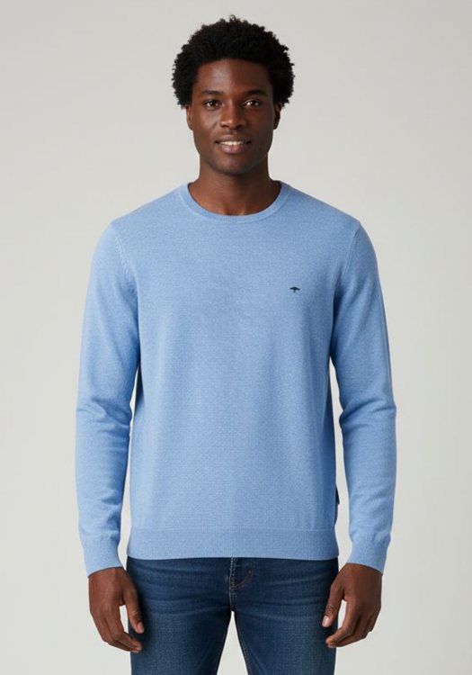 Fynch Hatton Πλεκτή μπλούζα της σειράς Fine Cotton - SFPK210 604 Crystal Blue