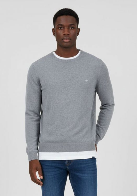 Fynch Hatton Πλεκτή μπλούζα της σειράς Fine Cotton - SFPK210 936 Steel