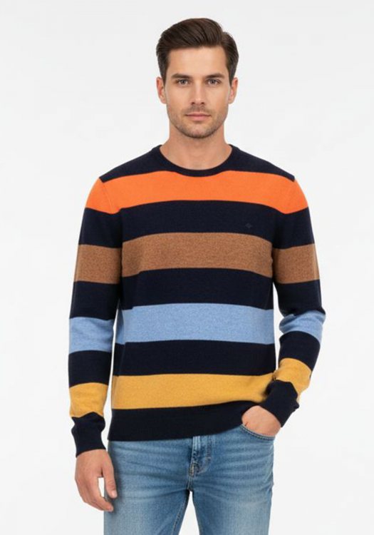 Fynch Hatton Πλεκτή μπλούζα της σειράς Striped knitted - 1410 809 690 Navy