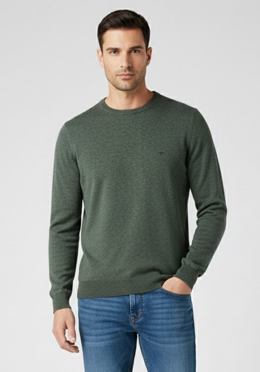 Fynch Hatton Πλεκτή μπλούζα της σειράς Superfine Cotton - 1514 210 737 Dark Ivy