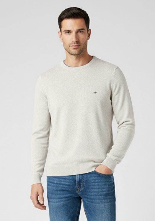 Fynch Hatton Πλεκτή μπλούζα της σειράς Superfine Cotton - 1514 210 826 Winter White