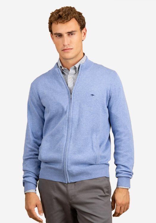 Fynch Hatton Ζακέτα της σειράς Cardigan Zip - 1514 212 604 Crystal Blue