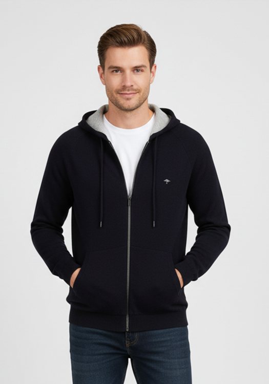 Fynch Hatton Ζακέτα της σειράς Hooded Cardigan - 1221 790 690 Navy