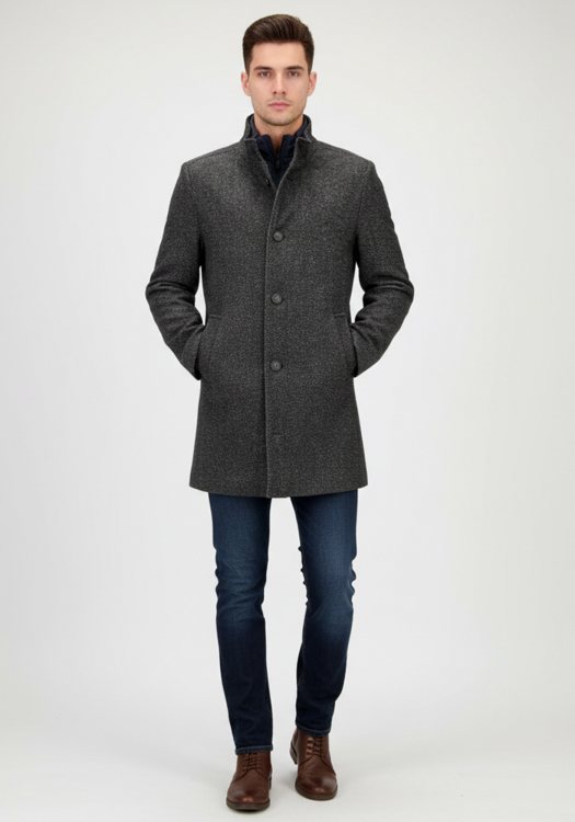 Fynch Hatton Παλτό της σειράς Tweed - 1510 2432 920 Grey silver
