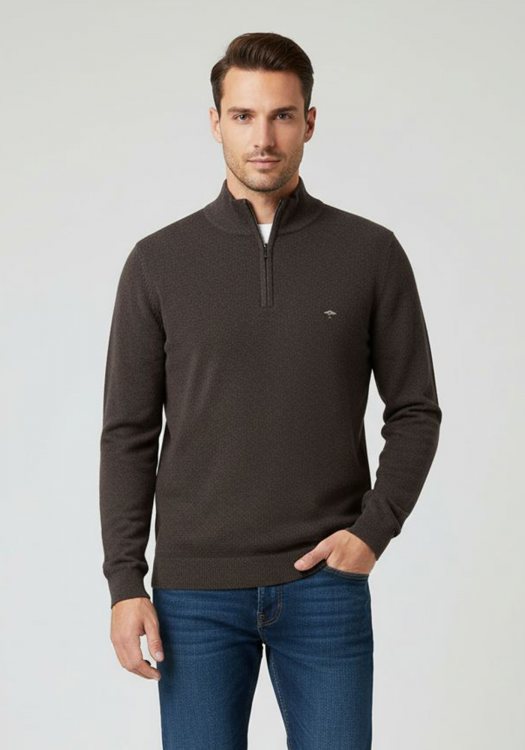 Fynch Hatton Zip Troyer Supersoft Cotton - 1219 224 880 Woodland 