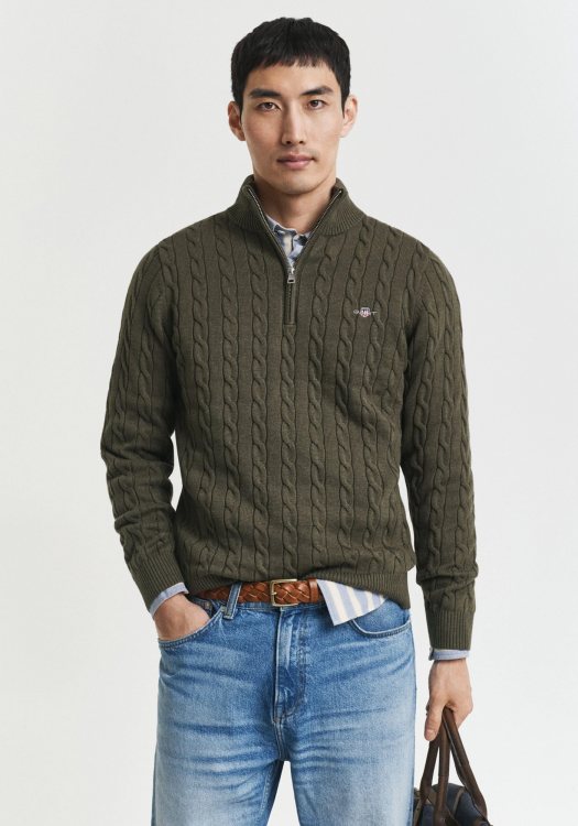 GANT Pullover της σειράς Cable - 8050603 384 khaki green melange