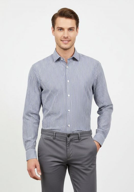 GANT Πουκάμισο της σειράς Striped Poplin - 3260049 432 Blue