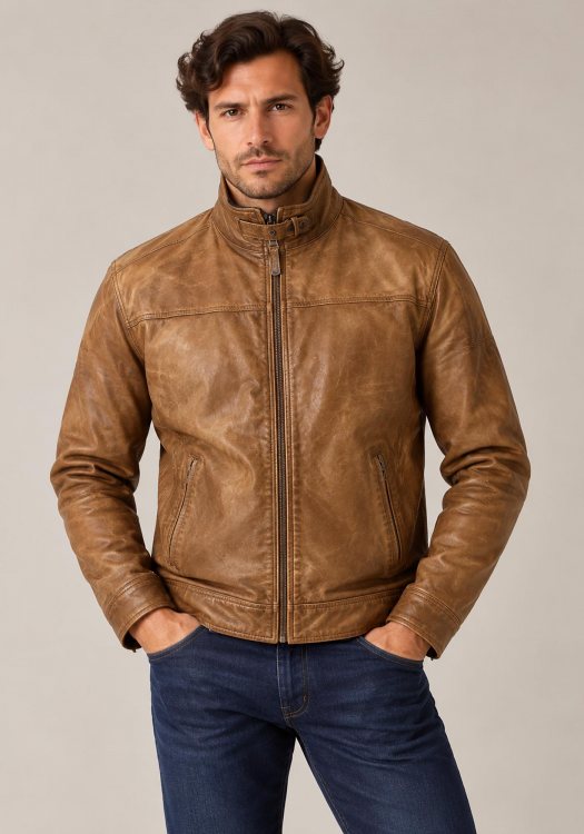 Guy Laroche Δερμάτινο Jacket -  GL781 01 07 Brown