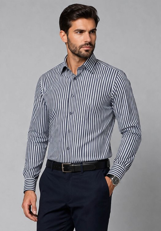 Guy Laroche Πουκάμισο Stripe - GLFS18260 CL 3 Blue