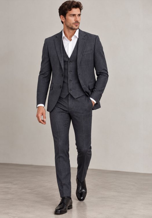 Guy Laroche Κοστούμι Check - GLFW21200 10121 0804 Dark Grey