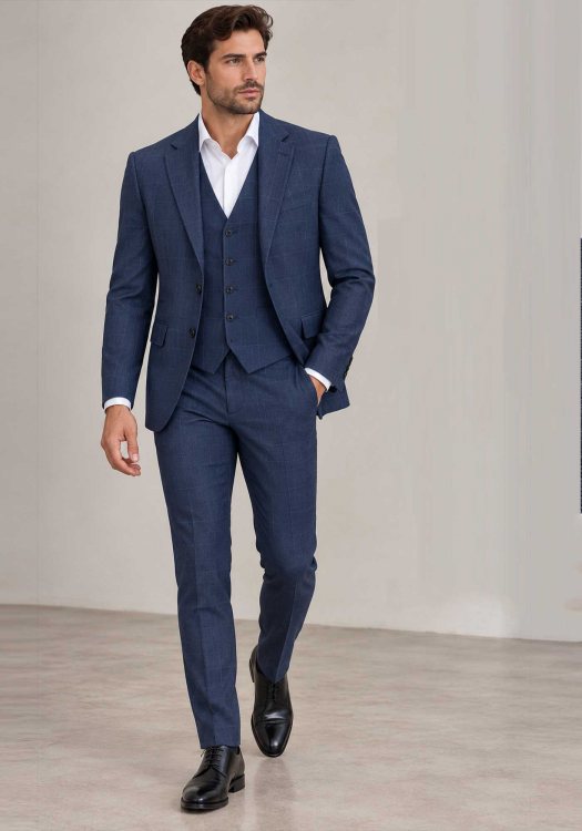 Guy Laroche Κοστούμι Check - GLFW21200 10121 502 Dark Blue