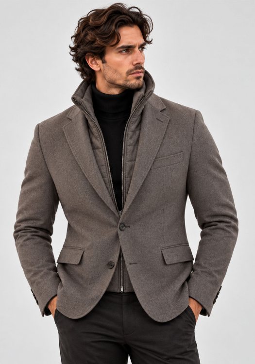 Guy Laroche Zip Σακάκι Micro - GLFW23518 10121VF 2883 Brown