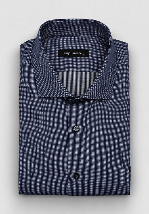 Guy Laroche Πουκάμισο Small Check  - GLFW28223/ CL 7 Dk Blue