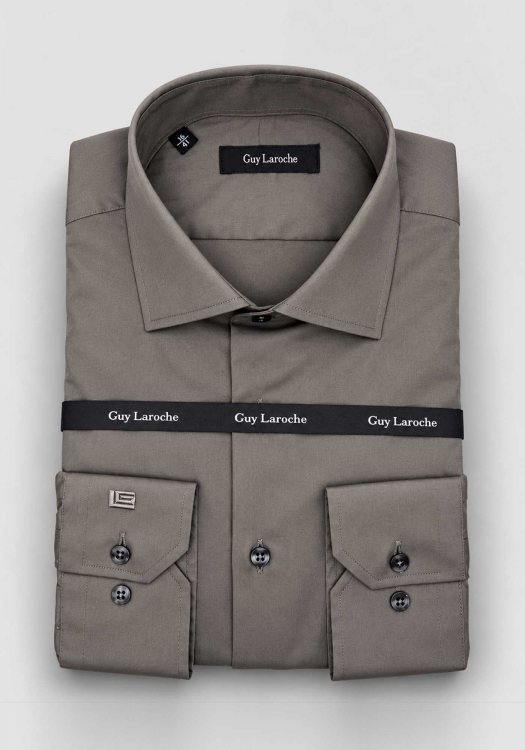 Guy Laroche Πουκάμισο Basic - GLFW28707/ CL 3 Dk Brown Grey
