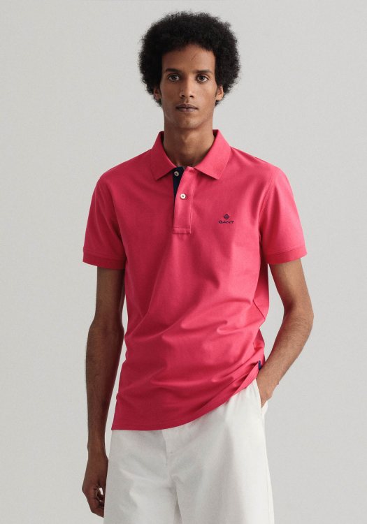 Gant Piqué Polo Μπλούζα της σειράς Contrast Collar - 2052003 666 Sunset Pink