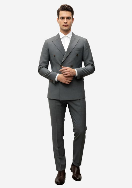 Guy Laroche 2 Pieces Σταυρωτό Κοστούμι της σειράς Micro - BREW21115 957 096R  3 Grey
