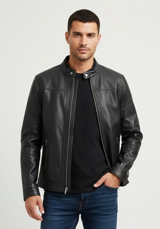 Guy Laroche Δερμάτινο Jacket της σειράς Racer -  GL263 04 Black