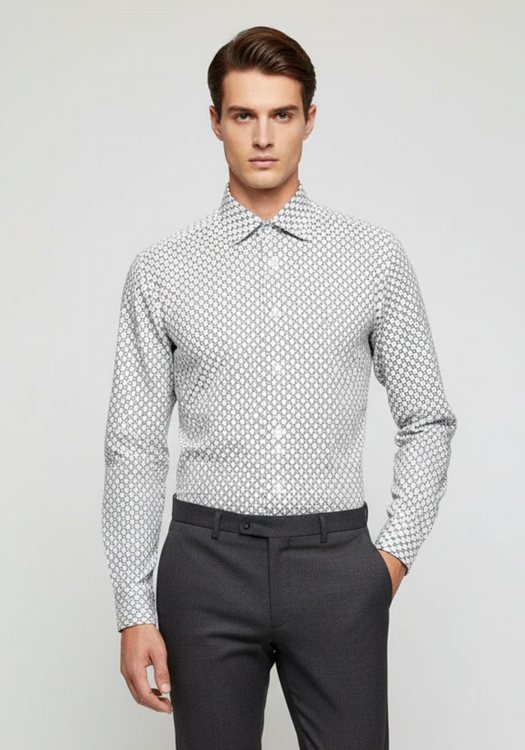 Guy Laroche Πουκάμισο της σειράς Micro - GLES18748A CL 6 White