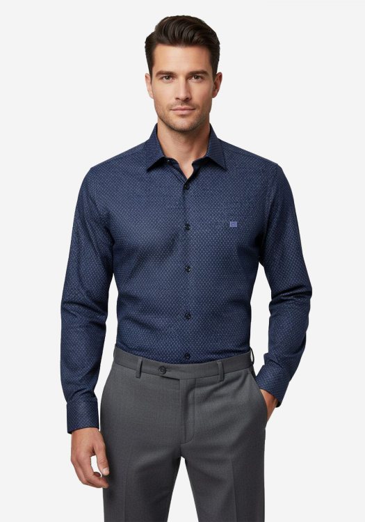 Guy Laroche Πουκάμισο της σειράς Micro - GLEW2328717 CL 6 Blue