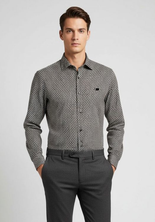 Guy Laroche Πουκάμισο της σειράς Micro - GLEW28742 CL 3 Brown