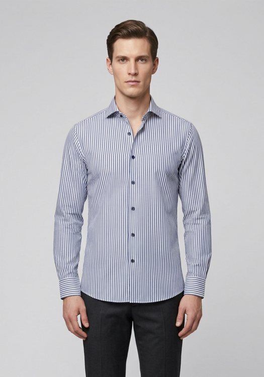 Guy Laroche Πουκάμισο της σειράς Stripe - GL2218302 SL 5 Navy