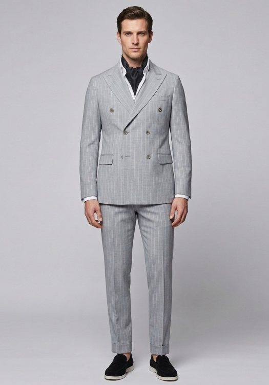 Guy Laroche Σταυρωτό Κοστούμι Strpe - GLFS11139 10757 09 02 Grey