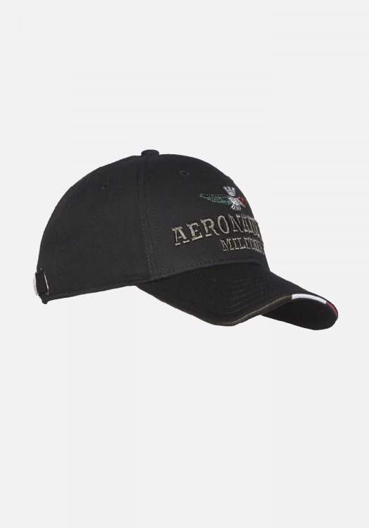 Aeronautica Militare Καπέλο της σειράς Baseball - HA1136 34300 Jet Black