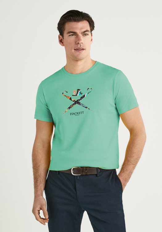 Hackett Κοντομάνικη Μπλούζα της σειράς Swim Logo - HM500642 5SK Bright Aqua