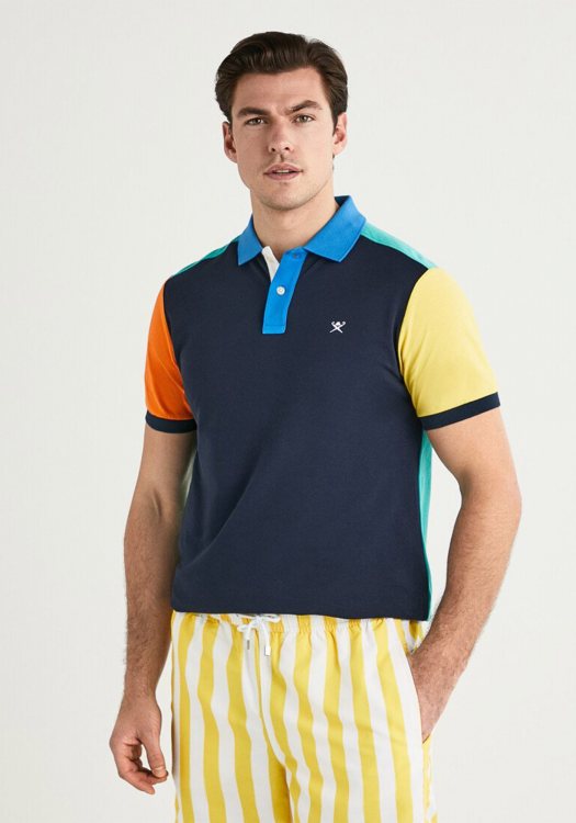 Hackett Polo Μπλούζα της σειράς Colour Block - HM562978 5CV Navy Multi