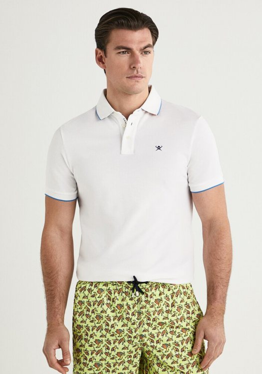 Hackett Polo Μπλούζα της σειράς Seaweed - HM562979 8GN Bright White