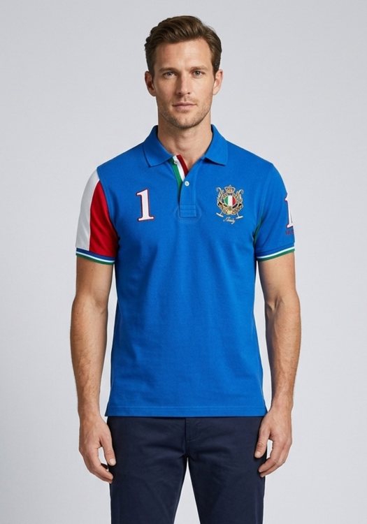 Hackett Μπλούζα Graph - HM560686 545 Bright Blue