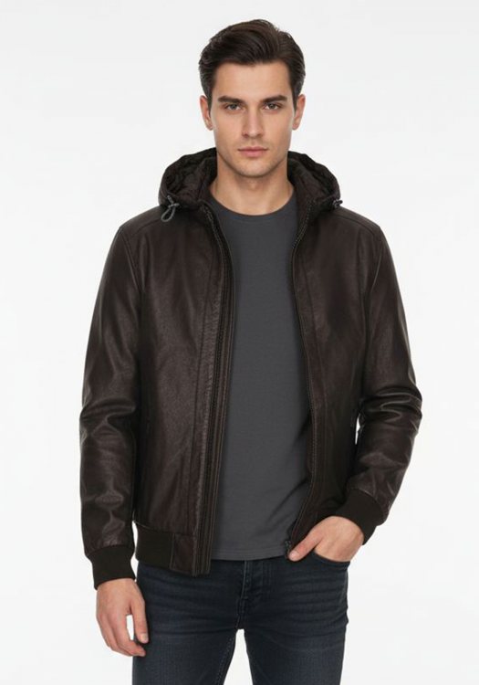 Hamaki-Ho Eco Leather της σειράς Bomber - GBI1583H Dark Brown