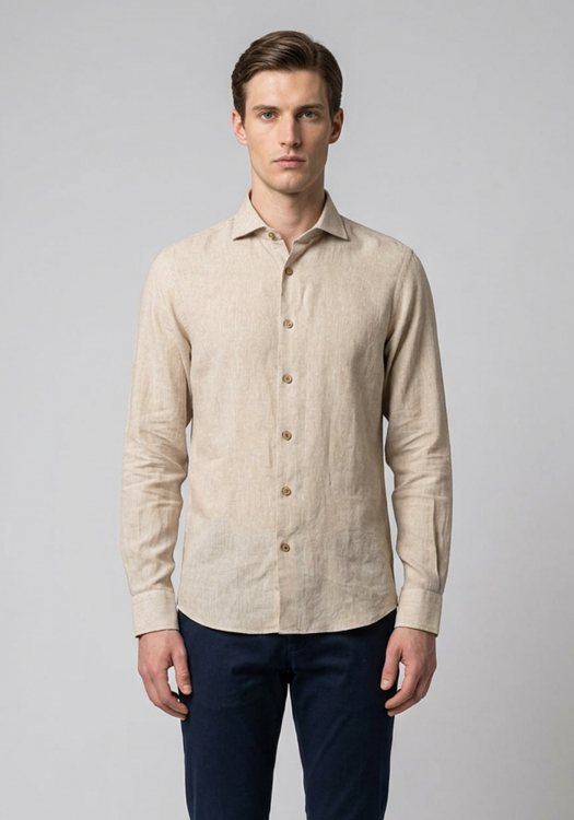 Hamaki Ho Πουκάμισο Linen - CE1296H Bez