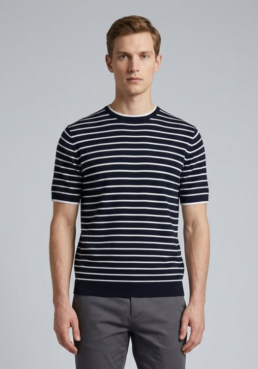 Hamaki Ho Μπλούζα Striped Jersey - ME3214H Navy