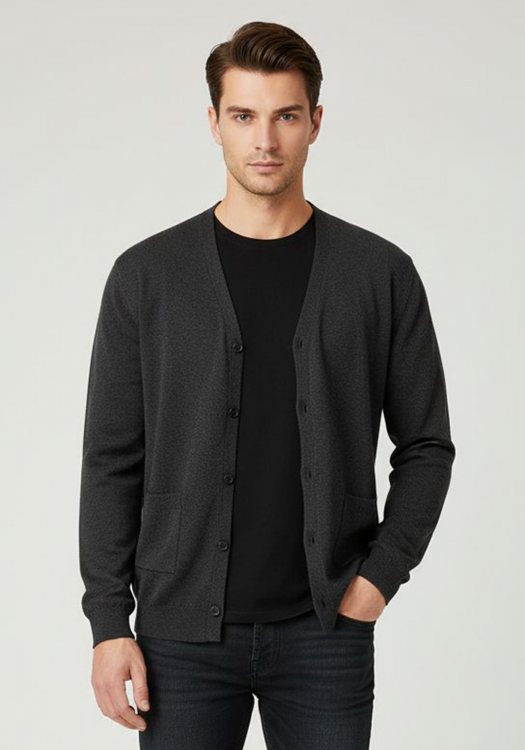 Hamaki Ho Πλεκτή ζακέτα της σειράς Button - MI3041H Asphalt