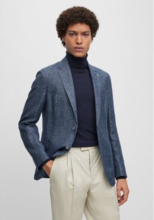 BOSS Λινό Σακάκι της σειράς Hanry - 50488356 404 Blue