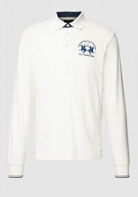 La Martina Polo της σειράς Heavy Jersey - UMP008 JS005 00002 Off White