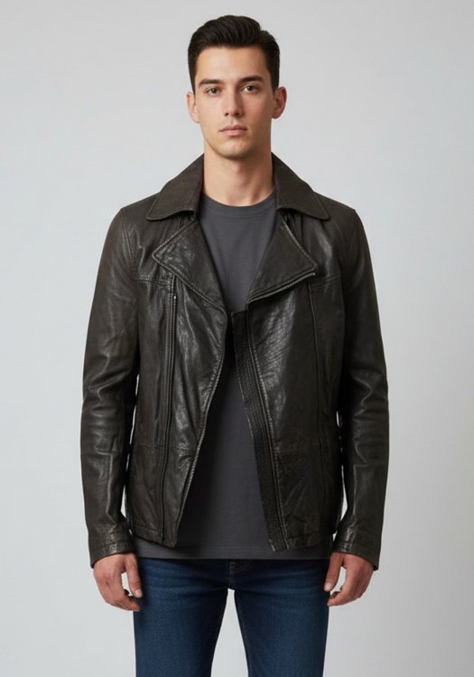 IKKS Δερμάτινο Μπουφάν της σειράς Origin - 605420 234683 Bronze Fonce