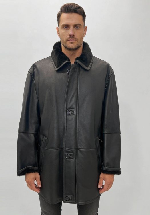 David Moor Δερμάτινη Καπαρντίνα της σειράς ITALLO - IT9851 Black