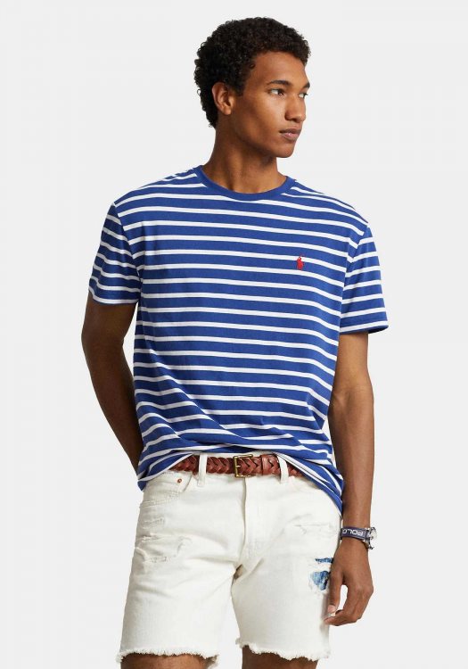 Polo Ralph Lauren Μπλούζα της σειράς Striped Jersey - 710934662 001 New England Blue/White