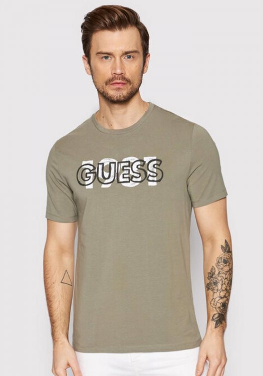 Guess Κοντομάνικη Μπλούζα της σειράς Jersey - M2GI09J1311 G9D5 Khaki